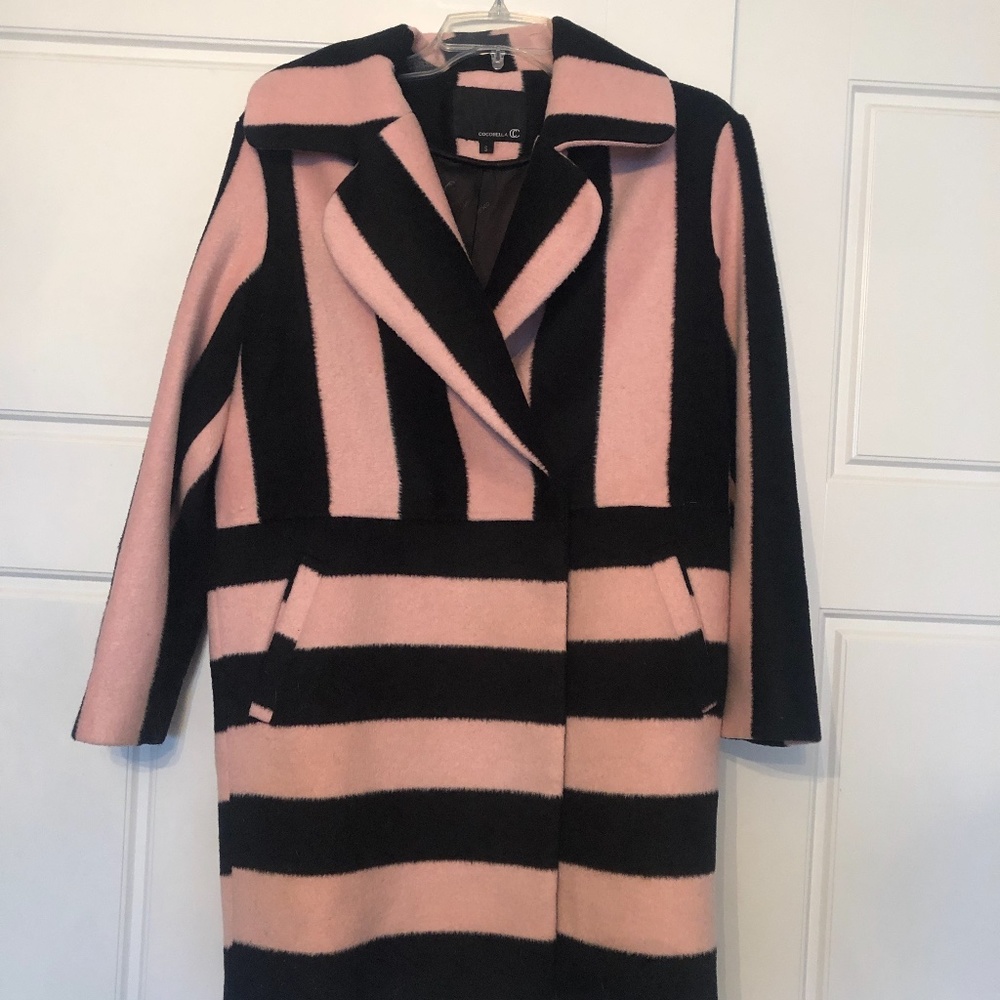 Pink and  black top coat